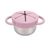 Marhynchus Baby SNACK Cup Coppa SNACK Contenitore SNACK Kids Standless Acciaio NO SPILL SNACK Bowl con Coperchio in Silicone per Alimenti per Bambini Pura di Purea di Frutta Yogurt Picnics (PINK)