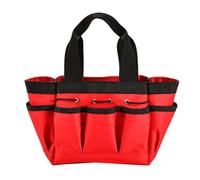 Marhynchus Borsa da Giardinaggio Tote Porta Attrezzi Portatile in Tessuto Oxford con Tasche Multiple per la Manutenzione dei Veicoli Carpenteria per Piante da Giardino (rosso)