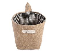 Marhynchus Borsa di Stoccaggio in Lino di Cotone Organizzatore Sospeso Cesto Pieghevole con Corda Sospesa per la Casa Decorazione del Dormitorio Camera da Letto (Striscia Blu)