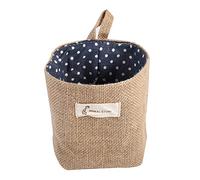 Marhynchus Borsa di Stoccaggio in Lino di Cotone Organizzatore Sospeso Cesto Pieghevole con Corda Sospesa per la Casa Decorazione del Dormitorio Camera da Letto (punti blu)