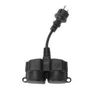 Marhynchus Cavo di Alimentazione Corto Sdoppiatore Cavo di Alimentazione Sdoppiatore a Y 16A 2 Prese con Coperchio Incernierato per Uso Interno Ed Esterno Salvaspazio Compatto (Spina europea)