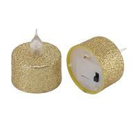 Marhynchus Confezione da 24 Candele LED da tè, Senza, Alimentate a Batteria, Realistiche, Tremolanti, Gialle Calde, Sicure, Senza Calore, per Natale, Halloween, Matrimoni, Decorazioni (GOLD)
