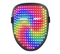 Marhynchus Copertura del Viso Illuminazione a LED 25 Statica 25 Immagini Dinamiche Dinamiche Ricaricabili USB Tipo C Sensore Gestro Struttura Cinghie Regolabili per Festival