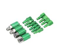 Marhynchus Durevole Accoppiatore Aria da 4 Pezzi e Kit Spina I/M da 10 Pezzi Set di Connettori Rapidi Industriali NPT da 1/4 Pollici Anodizzati Verdi per Cantieri Edili e Garage