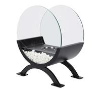 Marhynchus Focolare Portatile, Design Ad Semicircolare 9,65 Pollici | Riscaldatore da Campeggio, Vetro Acciaio Inox, Combustibile Ad Alcol, Compatibile con Patio e Giardino, Forcella