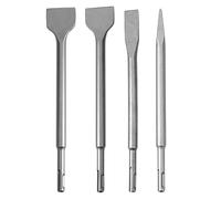 Marhynchus Kit di Punte per Scalpello con Gambo Tondo, Set di Punte per Scalpello Elettrico da 4 Pezzi 40CR con Piatte Appuntite, per Scheggiatura di Demolizione di Strutture in Calcestruzzo e