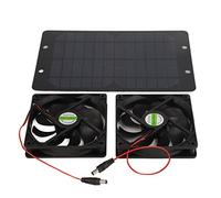 Marhynchus Kit Ventole per Pannelli Solari, Doppia Ventola Alimentata a Pannello Solare per Auto da 10 W 12 V 2 A per Pollaio in Serra