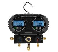 Marhynchus Manometro Digitale per Collettore HVAC Manometro Digitale per Collettore Strumento Digitale per Collettore Singolo con 2 Pinze per Temperatura e 3 Tubi per R134A R1234YF R22