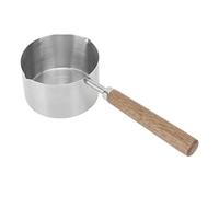 Marhynchus Mini Scalda Burro Pentola per Sciogliere il Burro in Acciaio Inossidabile Piccola Casseruola con Manico in Noce per Gocciolamento di Olio di Formaggio Al Latte 200 Ml 8,1x3,1