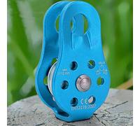 Marhynchus Puleggia da Arrampicata per Carichi Pesanti 26KN, Paranco in Lega di Alluminio per Corda da 12 Mm, Attrezzatura Professionale per Arrampicata su Roccia con Rotazione Regolare per (BLUE)