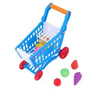 Marhynchus Set di Carrello della Spesa per Bambini, Giocattolo per la Spesa dei più Piccoli con Cestino per Frutta e Verdura in Plastica Ecologica per L'educazione e lo Sviluppo Cognitivo (BLUE)