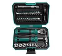 Marhynchus Set di Chiave a Cricchetto e Cacciavite, con Impugnatura Magnetica, 10 Bussole e 24 Punte, e Prolunghe per Riparazioni Domestiche e Montaggio mobili.