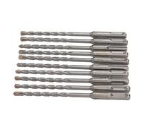 Marhynchus Set di Punte per Martello Perforatore a Spirale in Metallo Duro 2 Flauti Kit di Punte per Martello Perforatore 10 Pezzi 6 X 160 Mm 40Cr per Lavori di Muratura in Mattoni, Pietra e Cemento