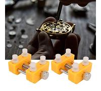 Marhynchus Supporto per Coperchio Posteriore Orologio, Strumento di Apertura Regolabile da 2 Pezzi con 4 Perni in Plastica per Riparazione Orologi, Kit Orologiaio Professionale ABS in Acciaio