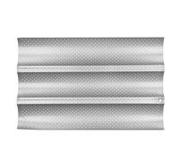 Marhynchus Teglia per Perforata Antiaderente con Scanalature Multiple, Teglia per Pane Francese da 15 Pollici in Acciaio Al Carbonio con Facile Sformatura per la Cottura in Forno (Tre slot)