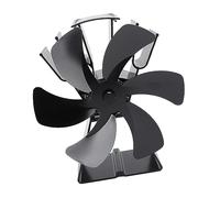 Marhynchus Ventola per Stufa Alimentata a Calore a 6 Pale, Lega di Alluminio, Fa Circolare in Modo Efficiente l'aria Calda per Stufe e Caminetti a Legna (BLACK)