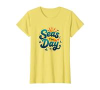 Mari Il Giorno Divertente Crociera Vacanza Nautica Oceano Sole Maglietta, Donna, Limone, XL