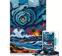 Mari in tempesta Vortici celesti - Una danza del caos Puzzle da 1000 pezzi per adolescenti Puzzle solido gioco di logica Divertimento tranquillo Taglio di precisione Articolo dei desideri di Babbo
