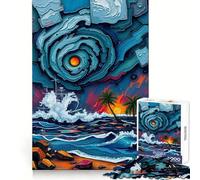 Mari in tempesta Vortici celesti - Una danza del caos Puzzle da 1000 pezzi per adolescenti Puzzle solido gioco di logica Divertimento tranquillo Taglio di precisione Articolo dei desideri di Babbo
