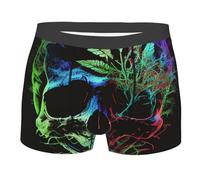 Mari-Juana Teschio Morte Psichedelico Oscuro Uomo Boxer Slip Elastico Slip Mutande Aderenti Boxer Aderenti Traspiranti Boxer Shorts L