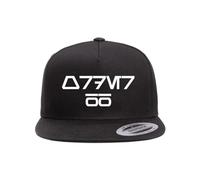 Mari Kyrios Star Force Order 66 AureBesh Text Heat Pressed Flat Bill Hat - Cappello da adulto in twill nero con chiusura a scatto regolabile