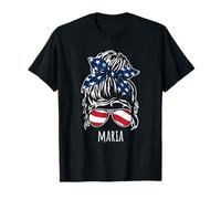 Maria - Chignon per capelli con fiocco USA e occhiali da sole Maglietta