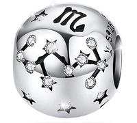Maria Fonte Bead Charm Segno Zodiacale Scorpione in Argento Sterling 925, Compatibile con Le più Diffuse Marche di Braccialetti e collane.