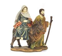 Maria Incinta sull'asino con Giuseppe 18 cm Scena per Presepi in Resina