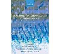 Maria-Josep Sole Experimental Approaches to Phonology (Tascabile)