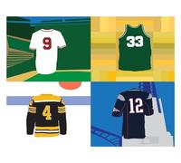 Maria Kernahan Michael Schafbuch Boston Jerseys Matted Print (Tascabile)