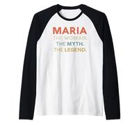 Maria La Donna Il Mito Leggenda Nome Personalizzato Donne Maglia con Maniche Raglan