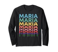 Maria Nome Personalizzato Donne Ragazza Retro Vintage Pattern Maglia a Manica