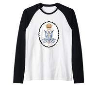Maria Regina Maria Simbolo Corona Maglia con Maniche Raglan