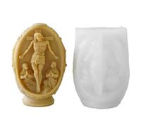Maria - Stampo per sapone a forma di candela per fondente, scultura, gesso, resina sintetica
