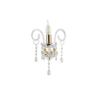 MARIA TERESA T4 APPLIQUE AD UNA SOLA LUCE IN VETRO TRASPARENTE E CRISTALLO CON FINITURE ORO