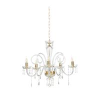 MARIA TERESA LAMPADARIO MT/5 L6 PASTORALE D.72CM ORO E TRASPARENTE 5 LUCI ATTACCO E14