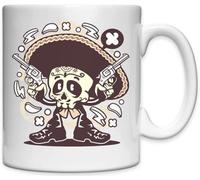 Mariachi Gunner - Tazza in ceramica bianca con revolver messicano Sharp Shooter