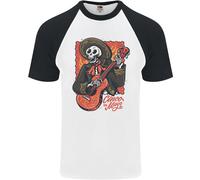 Mariachi Scheletro Cinco De Mayo Teschio DA UOMO S/S Baseball T-Shirt