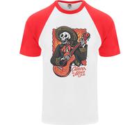 Mariachi Scheletro Cinco De Mayo Teschio DA UOMO S/S Baseball T-Shirt