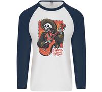 Mariachi Scheletro Cinco De Mayo Teschio Uomo L/S Baseball T-Shirt