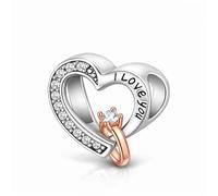 MariaFonte Bead Charm Amore Amicizia Sorella Compatibile Tutte Marche Pendente Cuore Ciondolo Argento