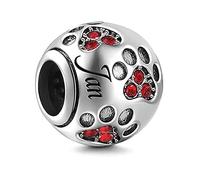MariaFonte Bead Charm Ciondolo Colori del Mese in Argento Sterling 925 e Zirconia Cubica, Adatto per Braccialetti e collane. (Gennaio)