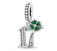 MariaFonte Charm Compatibile Tutte Marche Anni Compleanno Anniversario Laurea Ciondoli Originale Charming Beads Argento 925 Mamma Bead Portafortuna Cuore Famiglia Natale Donna (17 anni)
