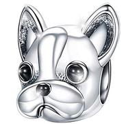 MariaFonte Charm Compatibile Tutte Marche Bracciali Collane Cane Bulldog Francese Portafortuna Argento 925 Compleanno Anniversario Ciondoli Originale Amicizia Mamma Bead Cuore Natale