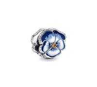 MariaFonte Charm Compatibile Tutte Marche Viola del Pensiero Blu Rosa Viola Ciondoli Originale Charming Argento 925 Amicizia Mamma Bead Portafortuna Cuore Famiglia Perline Natale Donna Set