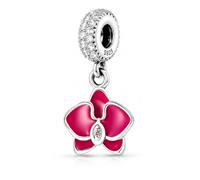 MariaFonte Charm Compatibile Tutte Marche Viola del Pensiero Blu Rosa Viola Ciondoli Originale Charming Argento 925 Amicizia Mamma Bead Portafortuna Cuore Famiglia Perline Natale Donna Set