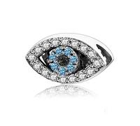 MariaFonte Charm New 2025 Compatibile Tutte Marche Occhio Compleanno Anniversario Portafortuna Argento 925 Ciondoli Originale Bead Amicizia Mamma Cuore Famiglia Perline Natale Donna Bracciale
