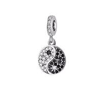 MariaFonte Charm New 2025 Compatibile Tutte Marche Pendente Yin Yang per Bracciale Collana Compleanno Anniversario Ciondoli Originale Argento 925 Mamma Bead Portafortuna Cuore Natale