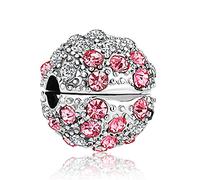 MariaFonte Charm New 2025 Compatibile Tutte Marche Stopper Perline Colorate Rosa Blu Verde Ciondoli Originale Charming Argento 925 Amicizia Mamma Bead Portafortuna Cuore Famiglia Natale Donna