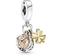 MariaFonte Charm Pendente Adatto per Tutte Marche Pendente Ferro Cavallo Quadrifoglio Coccinella Compleanno Anniversario Ciondoli Originale Bead Argento 925 Mamma Portafortuna Cuore Natale